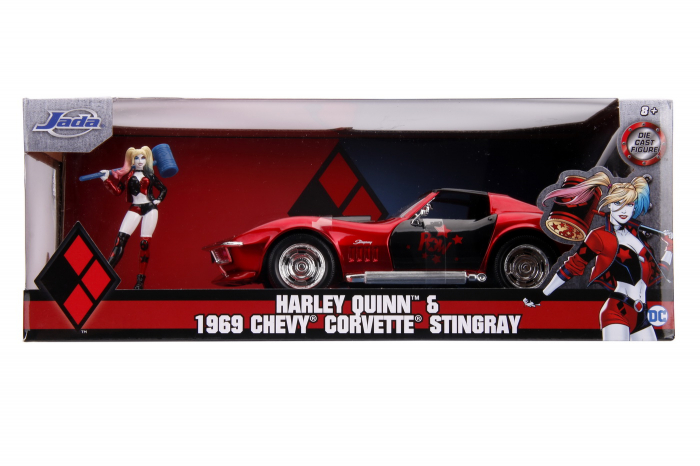 Masinuta Metal Harley Quinn Corvette 1:24