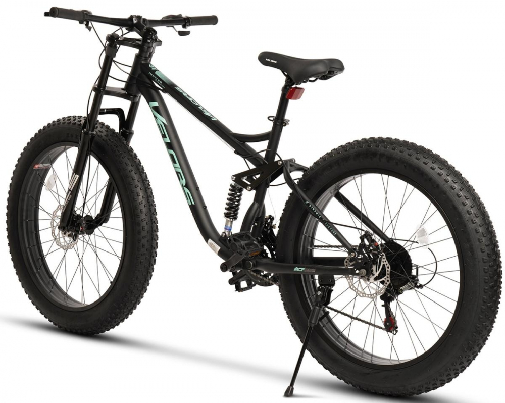 Velors Fat Bike MTB Full Suspension Negru-Turcoaz - imagine 5