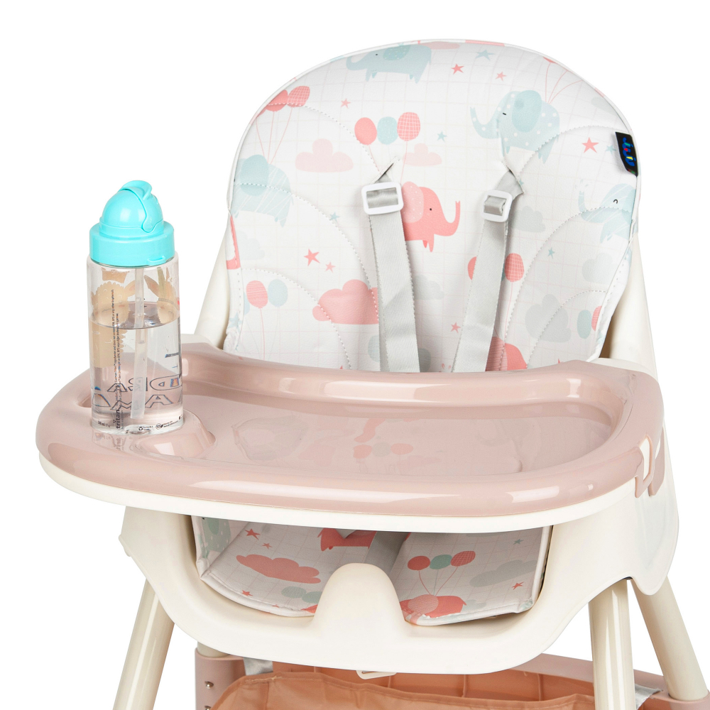 Scaun 2in1 Juju EatSmile roz elefanți - imagine 5