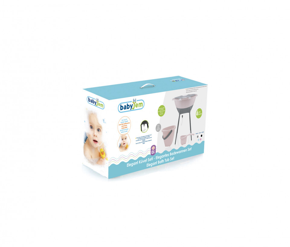 Set Baie BabyJem Elegant Gri - Confort și Siguranță - imagine 5