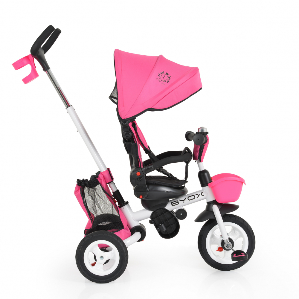 Tricicleta Byox Flexy Lux Pink, Pliabilă cu Mâner Parental - imagine 9