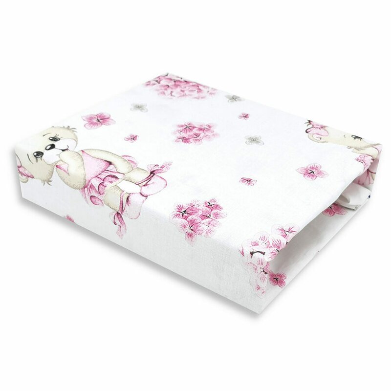 Cearceaf MimiNu Pink Ballerina | Bumbac Sigur