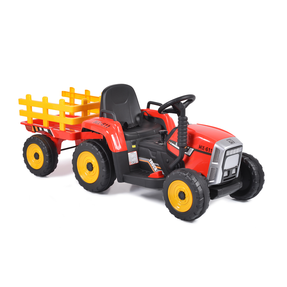 Tractor Electric Moni 12V cu Remorcă Roșie - imagine 5