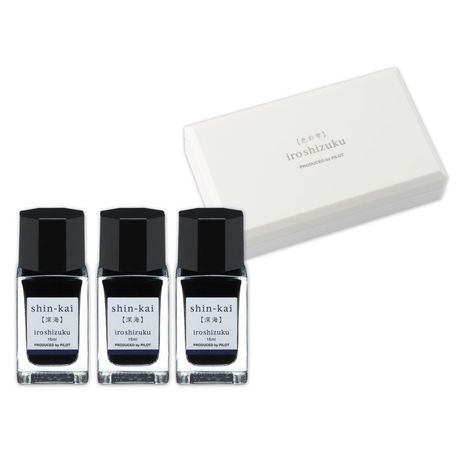 Set 3 Cerneluri Pilot Iroshizuku Shin-Kai, 15 ml