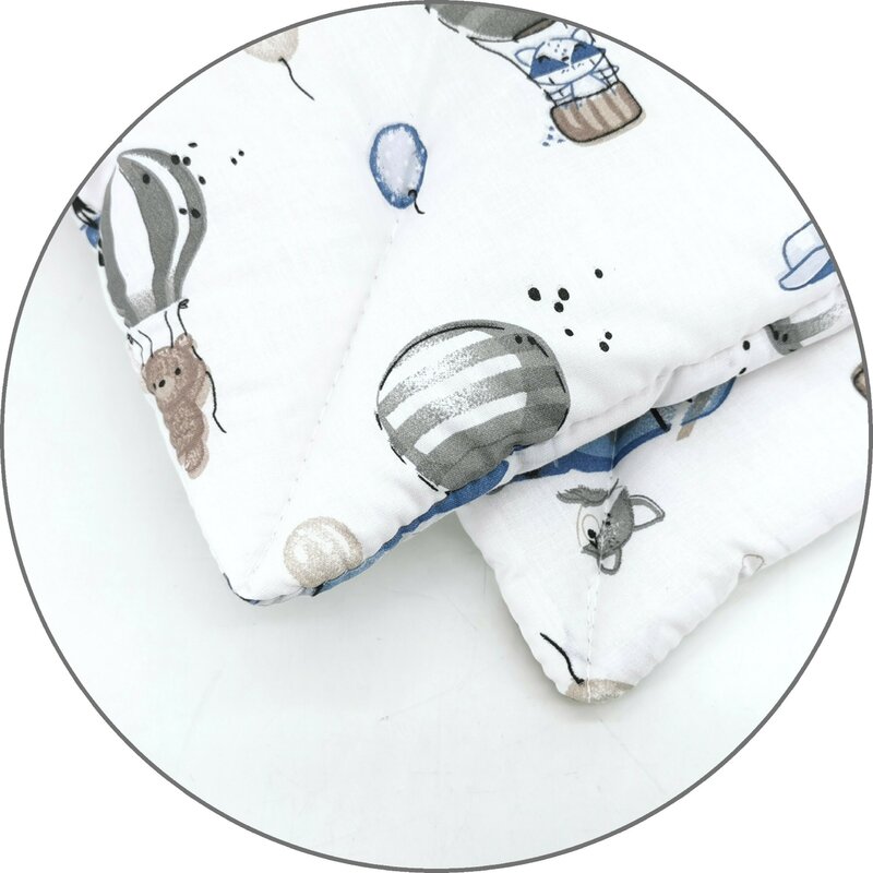 Lenjerie patut MimiNu 5 piese Bumbac Blue Plane - imagine 4