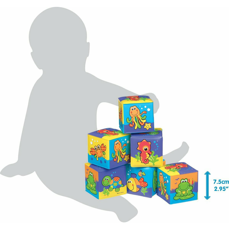 Set 6 Cuburi Moi Playgro Baie Animalute Marine - imagine 3