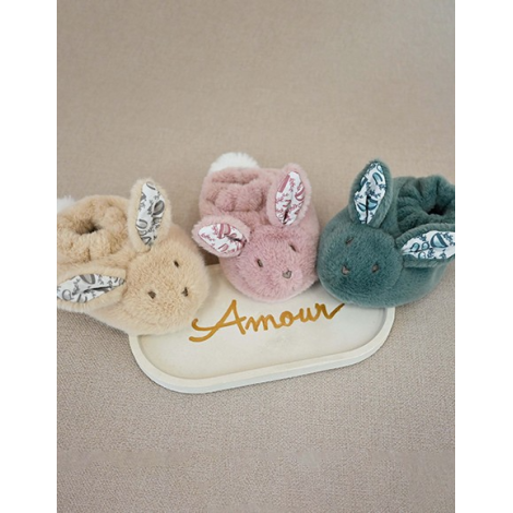 Set Iepuras Doudou Verde - Jucarie + Pantofiori - imagine 2