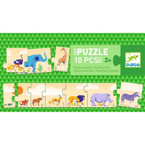 Puzzle Djeco Animale Safari | De la mic la mare