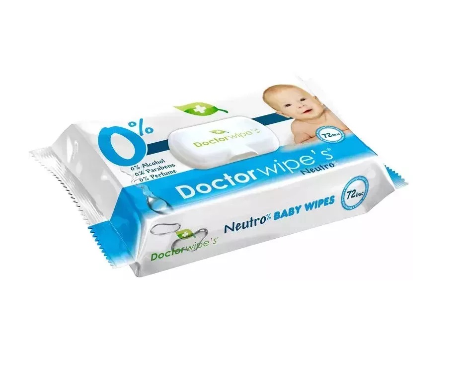 Doctor Wipes Neutro Baby 72 buc, Fără Alcool