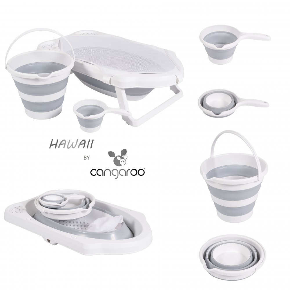 Set Cădiță Pliabilă Cangaroo Hawaii Grey, 4 Piese