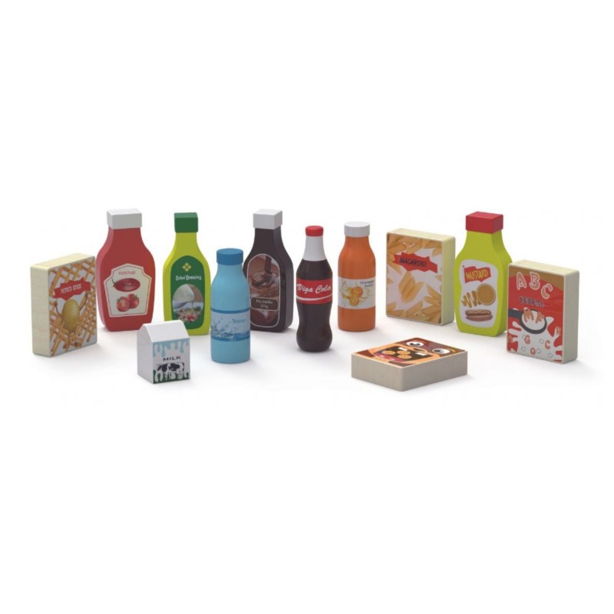 Set alimente Viga lemn, jucărie Montessori