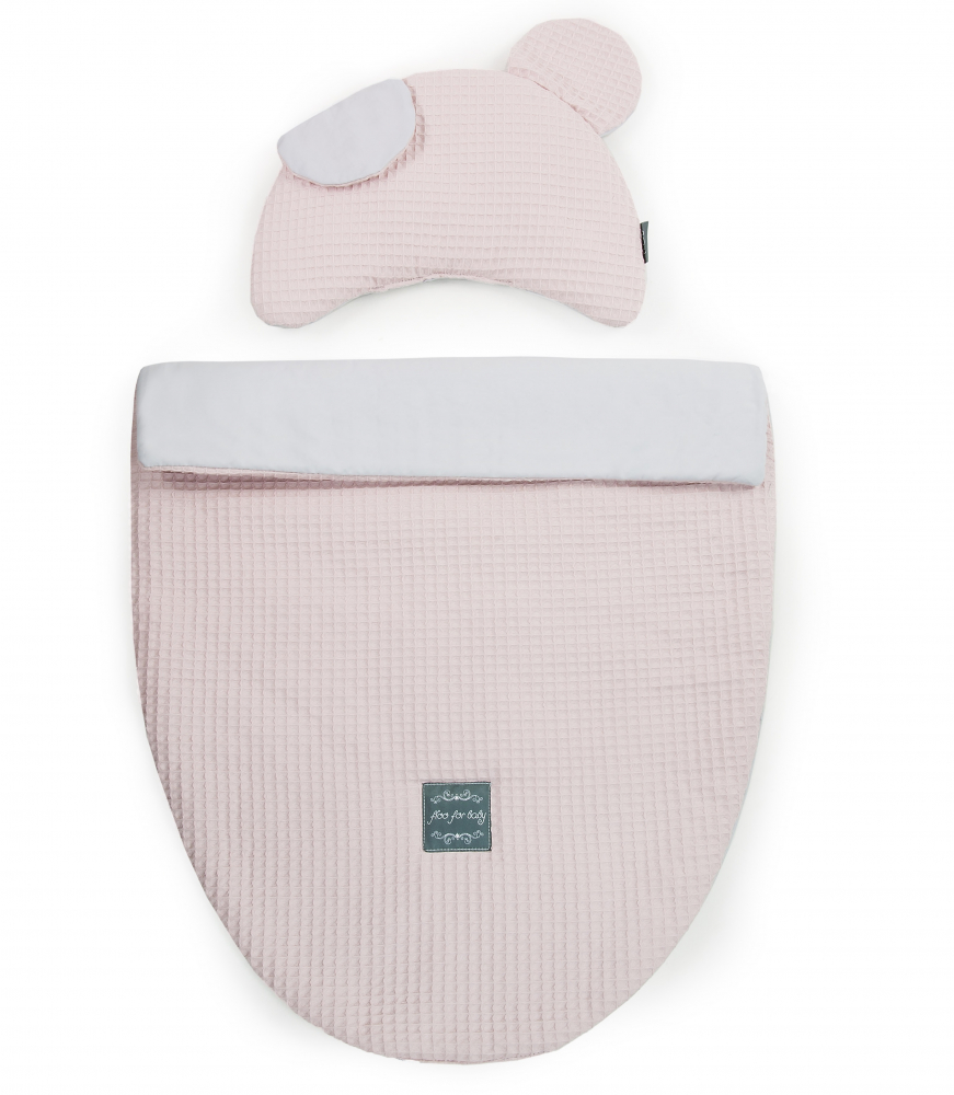 Set Sacuț și Pernută Floo for Baby Waffle Roz - imagine 2