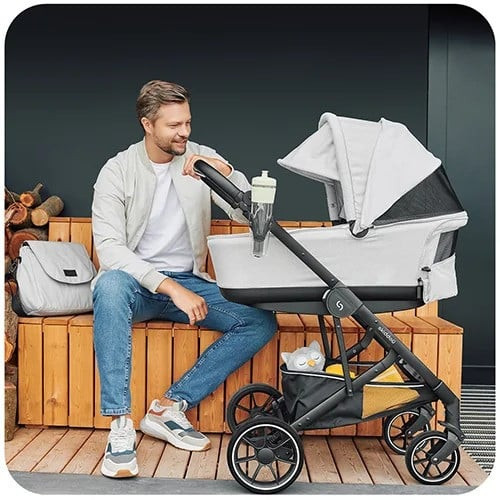 Carucior 2 in 1 Skiddou Moss Gri, Compact și Modern - imagine 5