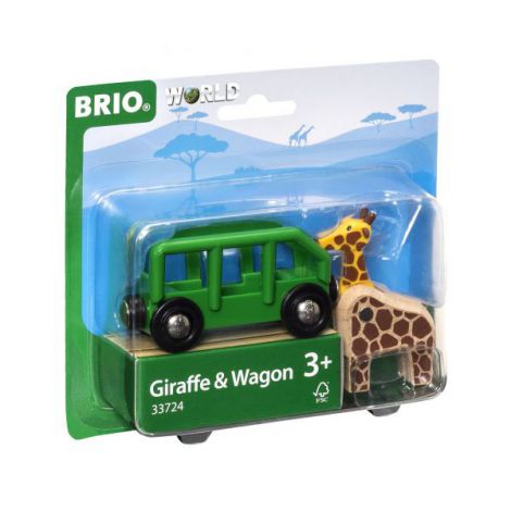 Remorcă și Girafă Brio 33724 - Trenulete Lemn - imagine 2