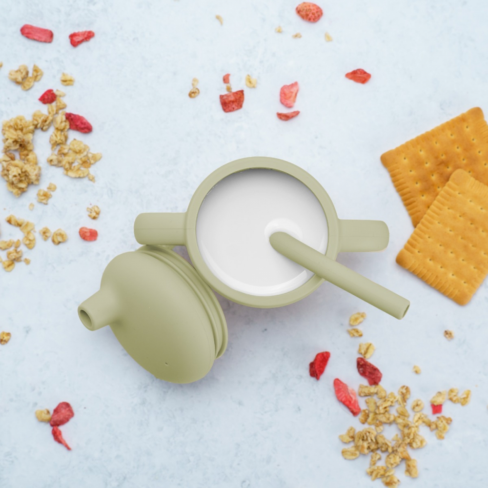 Cana Silicon cu Pai AppeKids Raw Green - imagine 4