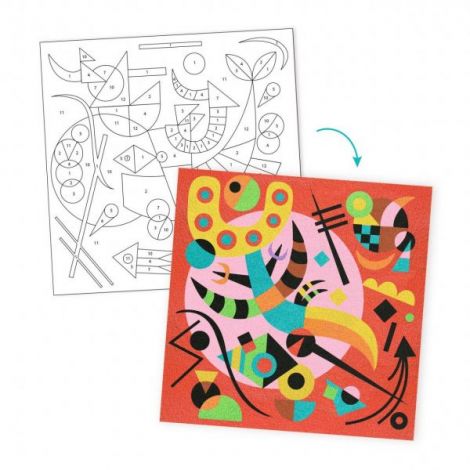 Kit Pictura cu Nisip Djeco Inspired by Kandinsky - imagine 4