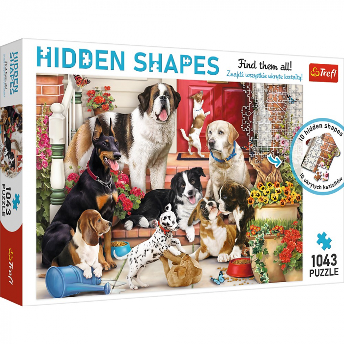 Puzzle Trefl 1000p Forme Ascunse - Cățeluși