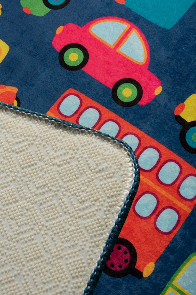 Covor Antiderapant Kids Cars Blue Chilai Home - imagine 2