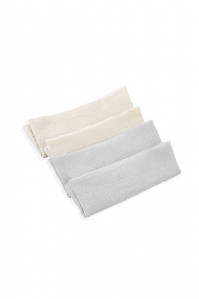 Set 4 Prosoape BabyJem Muselina Gri 25x25 cm