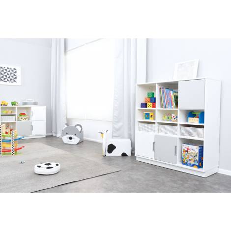 Dulap Gradiniță Quadro L Alb | 9 Compartimente Moje Bambino - imagine 7