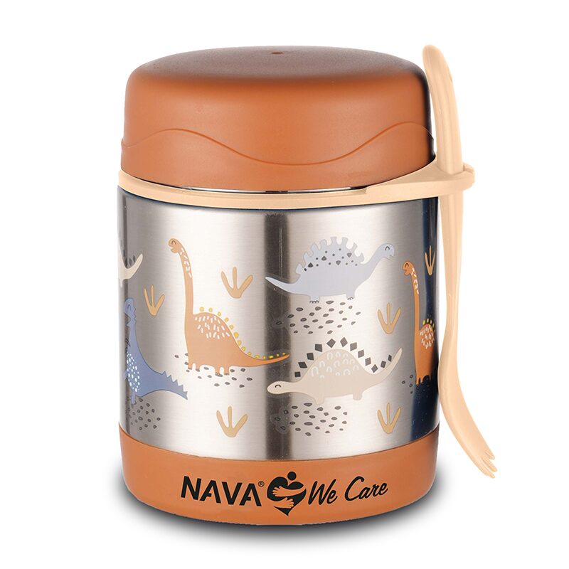 Caserola Inox Nava Dino Brown 350ml | Mâncare Sănătoasă