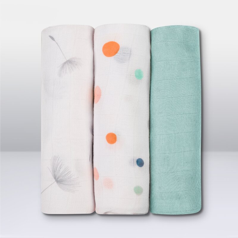 Set 3 Museline Lionelo Dot Bambus 70x70 cm - imagine 5