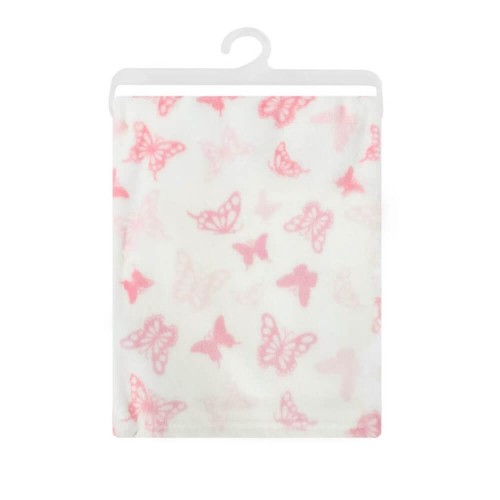 Paturica Fleece Fluturași Roz | Mother's Choice - imagine 2
