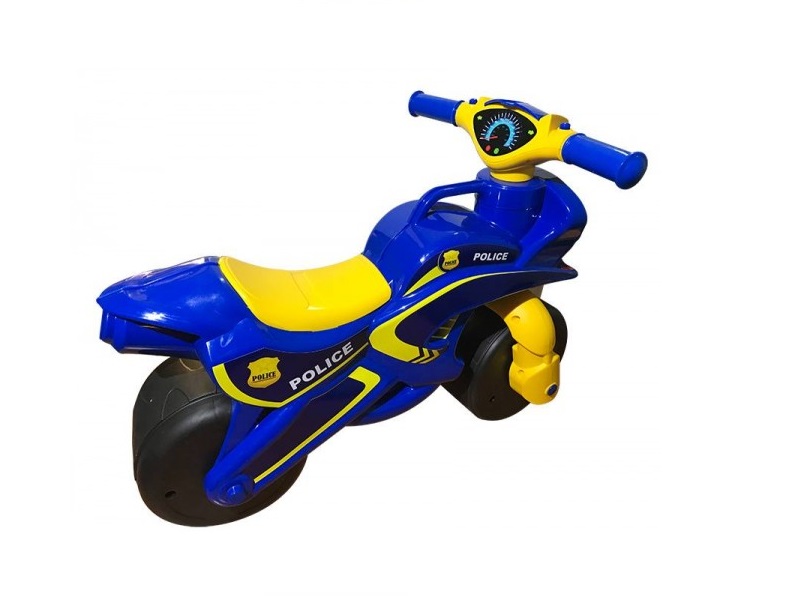 Motocicleta Mykids Police Music, Albastru-Galben - imagine 2