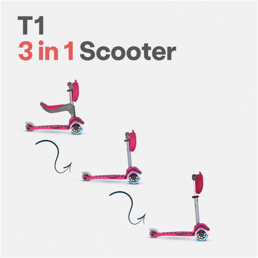 Trotineta SmarTrike T1 Roz cu Scaun si Gentuta - imagine 3