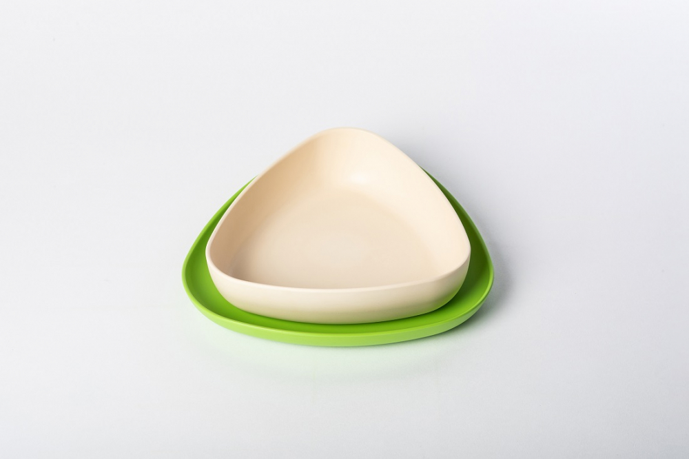 Set 2 Farfurii eKoala BIOplastic WhiteGreen