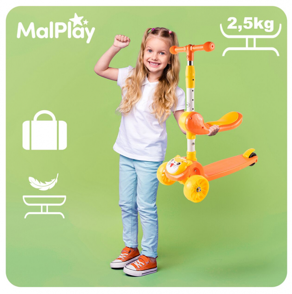 Trotineta Malplay 2in1 Orange Kitty - 139 lei - imagine 4