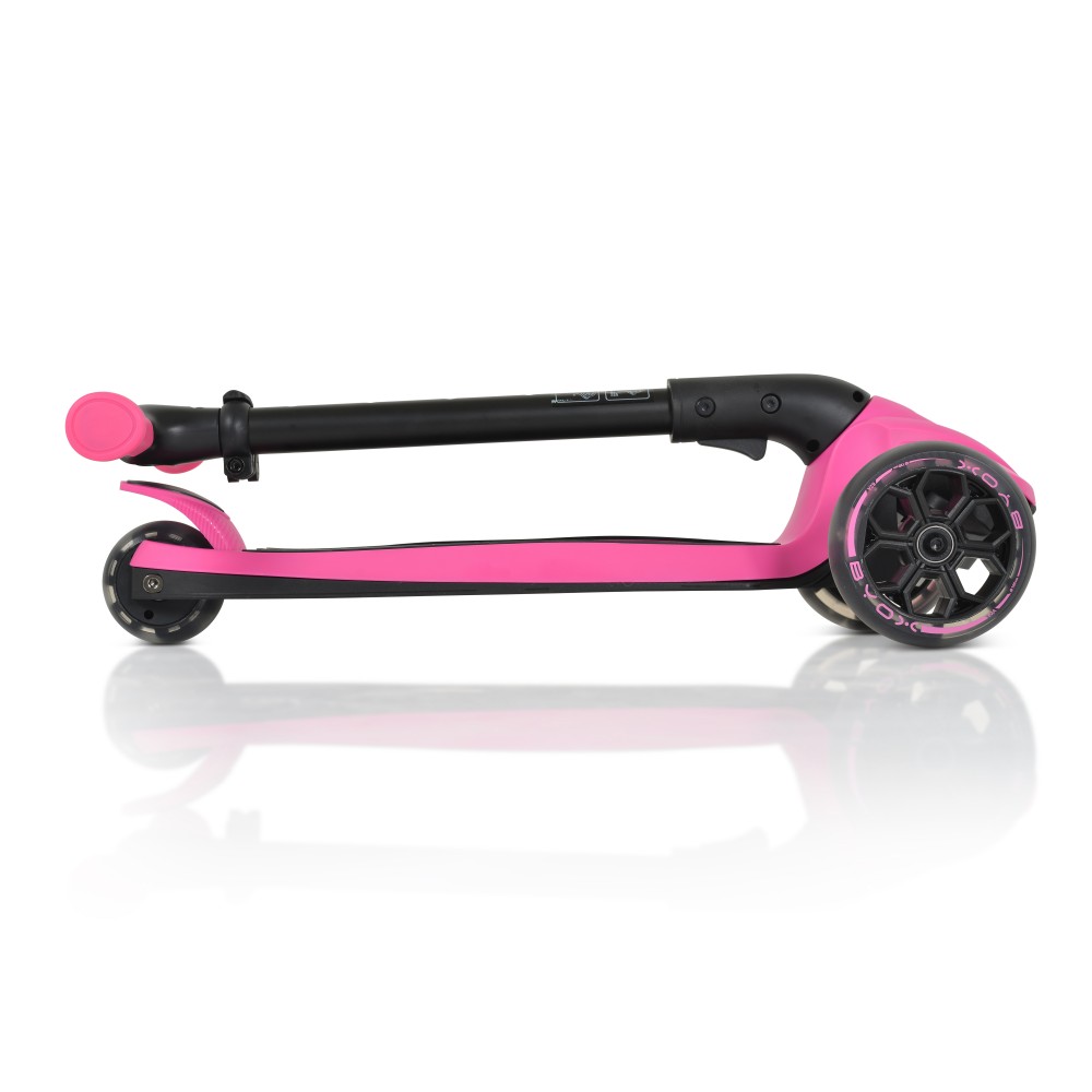 Trotineta Byox Bolt Pink Pliabila, LED, 3 Ani+ - imagine 6