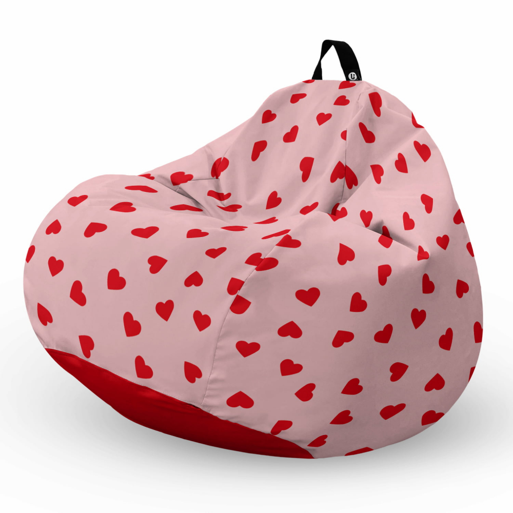 Fotoliu Puf Bean Bag Updeco cu Design Inimioare Roz - imagine 5