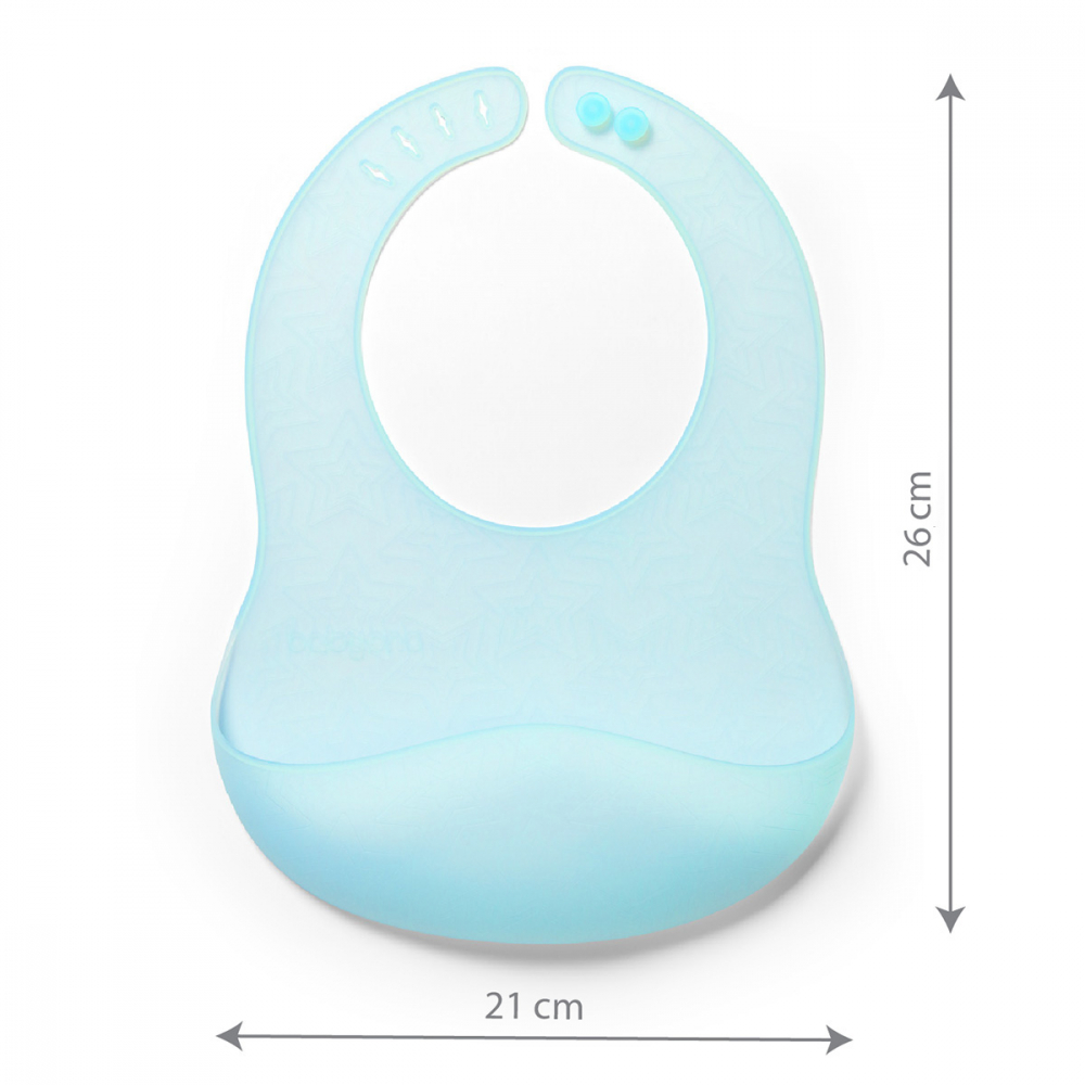 Baveta Babyono silicon cu buzunar albastru - imagine 5