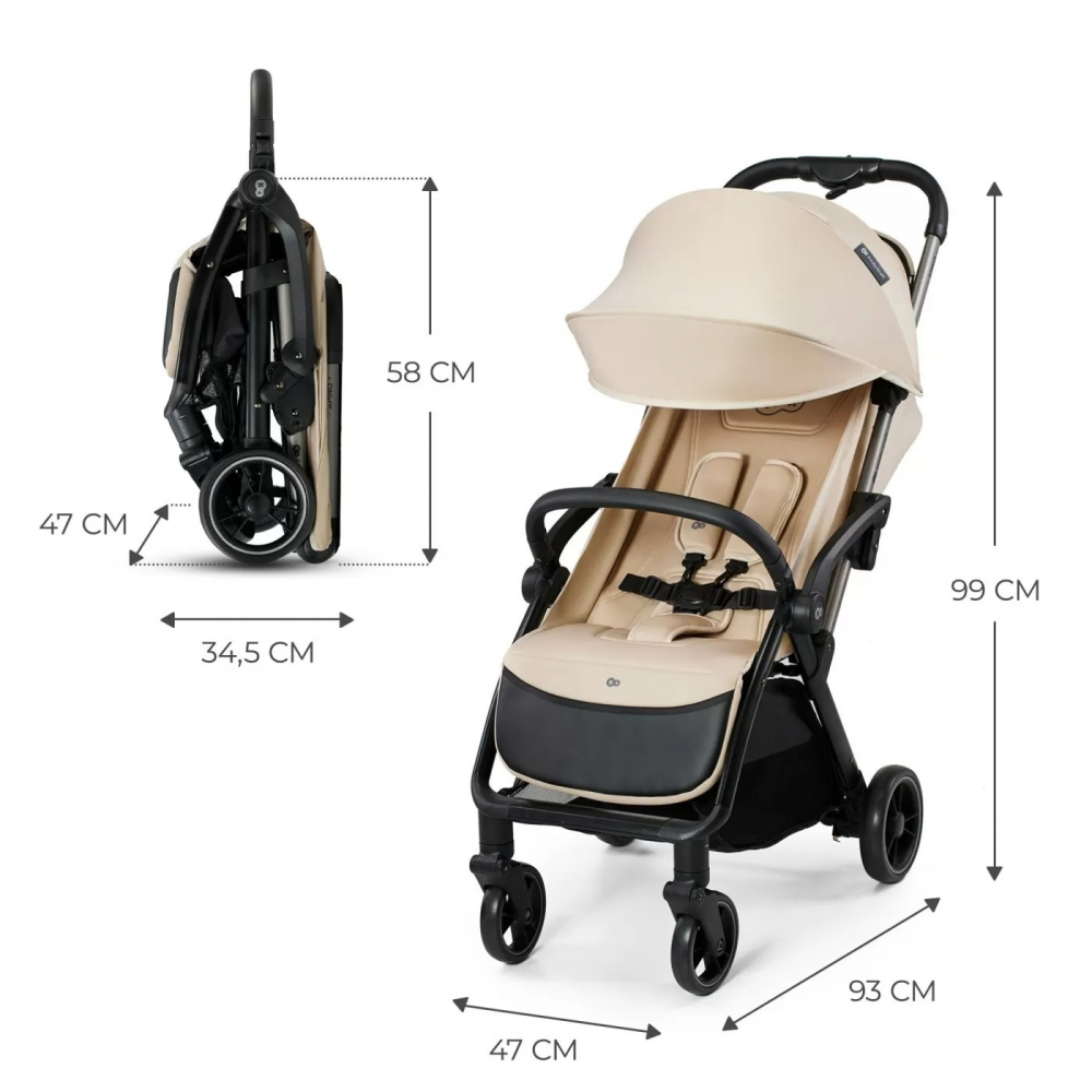 Kinderkraft Apino - Carucior Sport Beige Usor - imagine 9