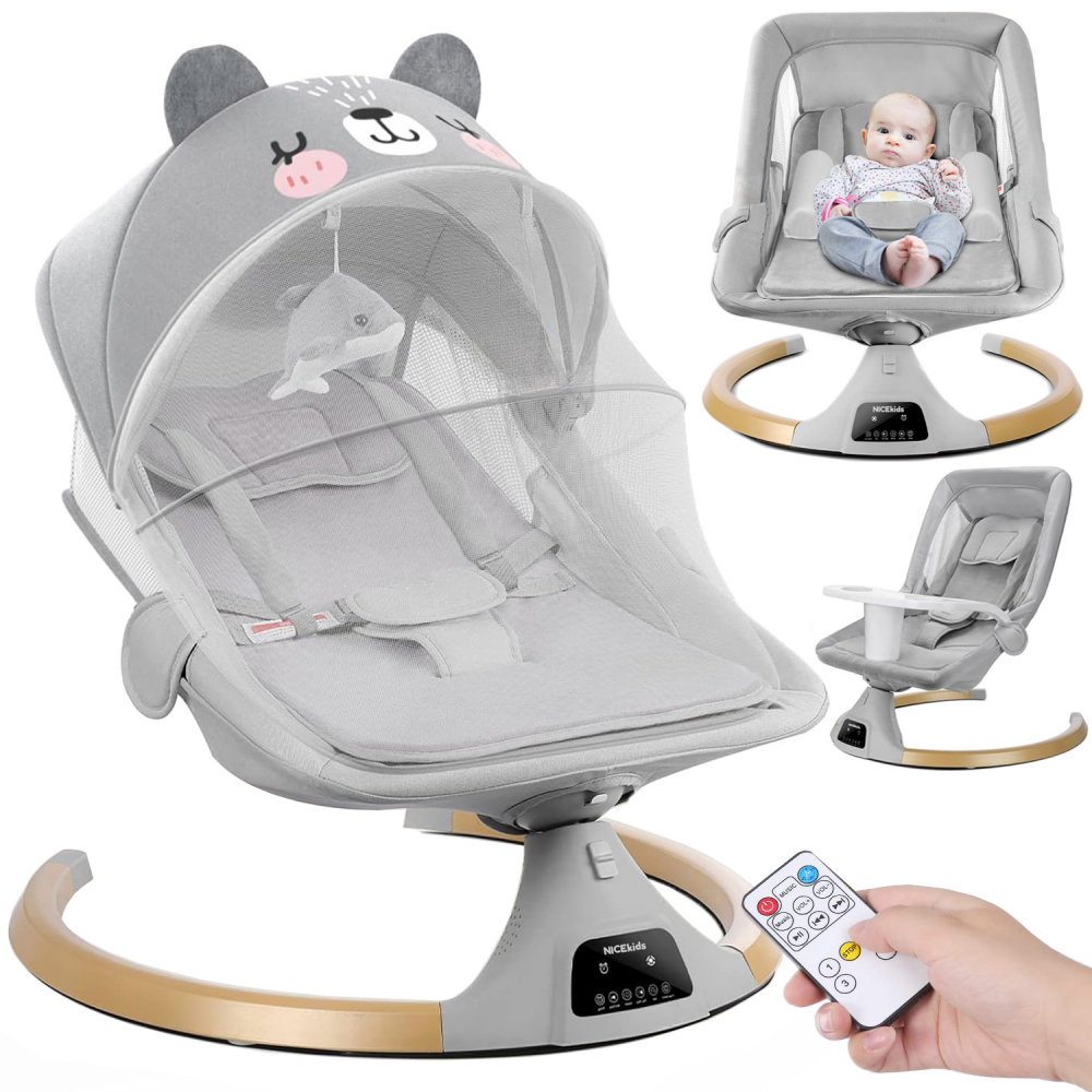 Leagan Electric 3in1 NiceKids Grey, cu Telecomanda - imagine 6