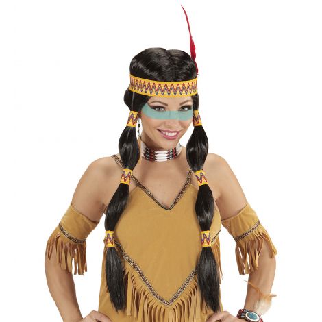 Peruca Indian cu Bentita Widmann - Look Autentic