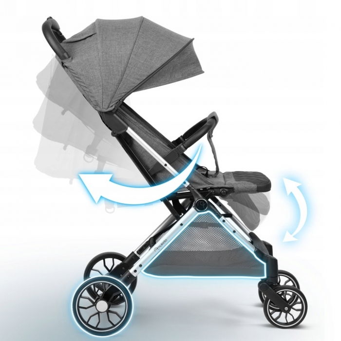 Carucior Nukido Paseo Gri - Pliere Compacta Avion - imagine 5