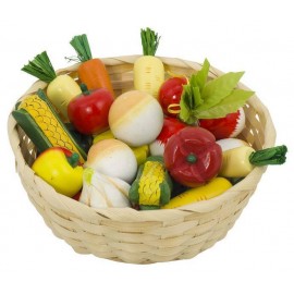 Set Legume în Coș 17 Piese Goki | Jucarie Educativă Lemn - imagine 2