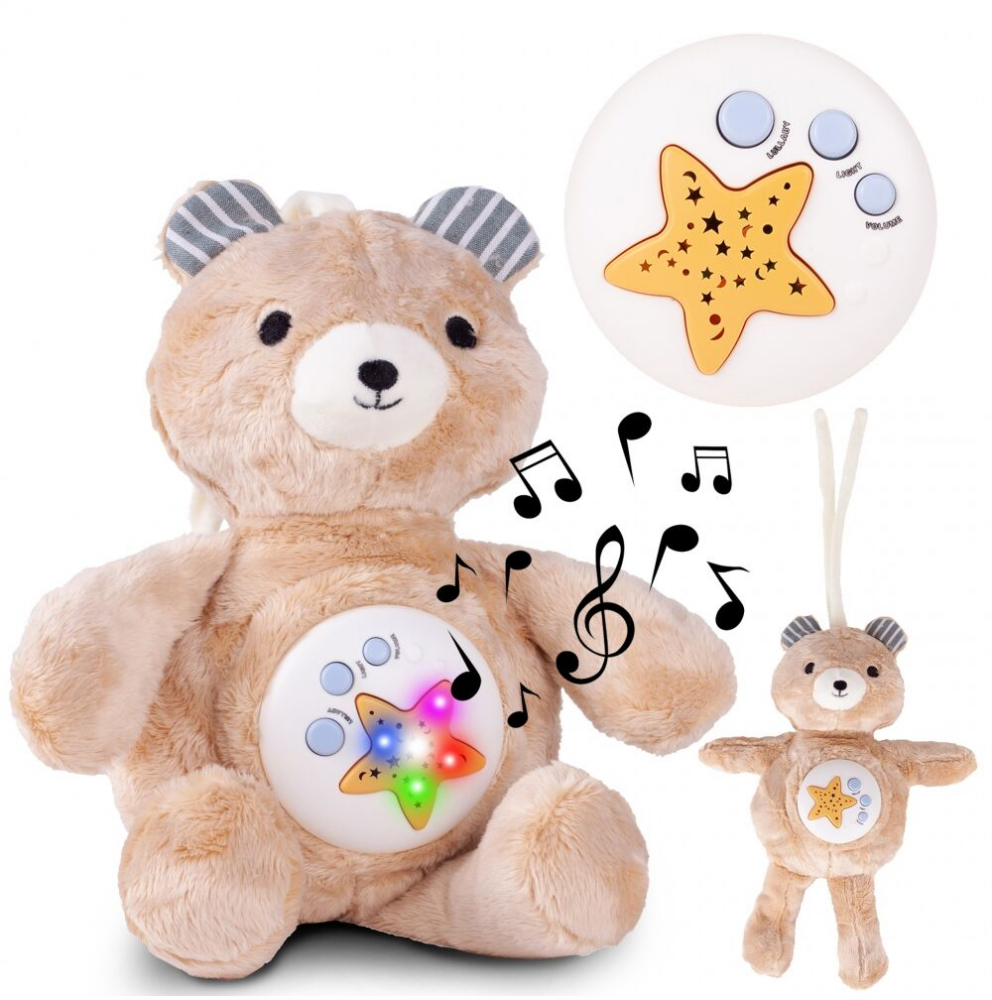 Malplay Urs Teddy cu Proiector Stele Muzical