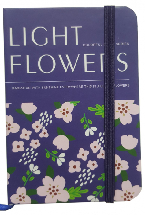 Jurnal Floral Cnx A7 cu Elastic - 160 Pagini