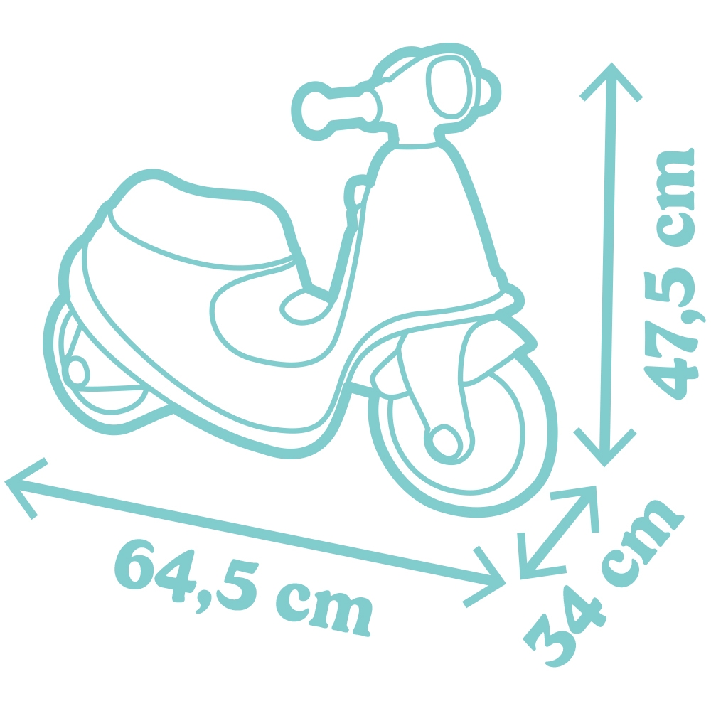 Scuter Smoby Ride-On Albastru cu Cheie + Depozitare