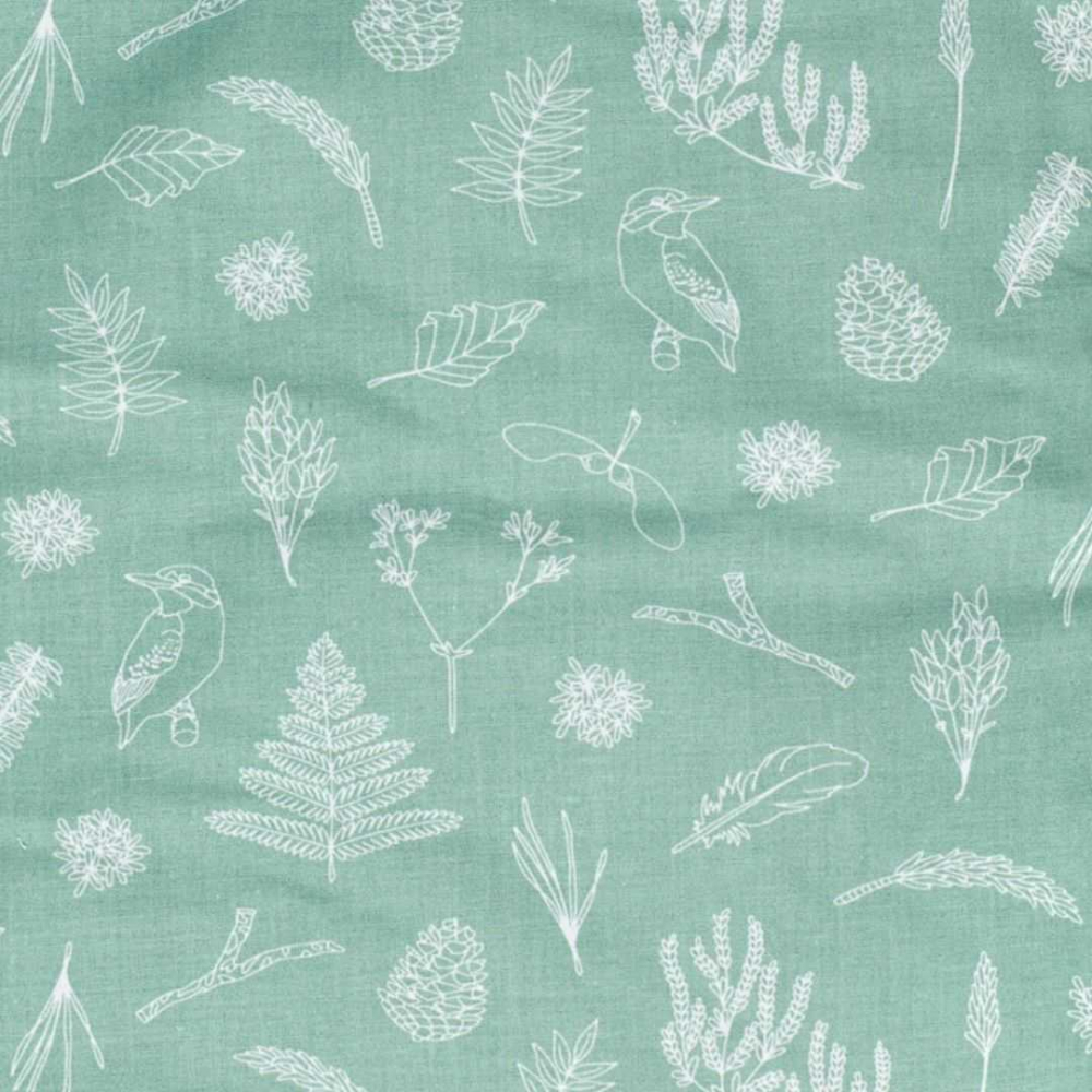 Port Bebe Womar Zaffiro 5 in 1, Bumbac, Mint Birds