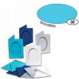 Set 5 Felicitari Decupaj Oval Bleu | Folia Paper