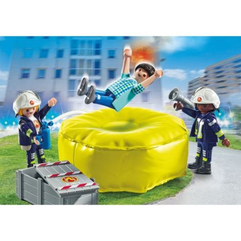Playmobil Pompier cu Saltea de Aer - Jucărie - imagine 3