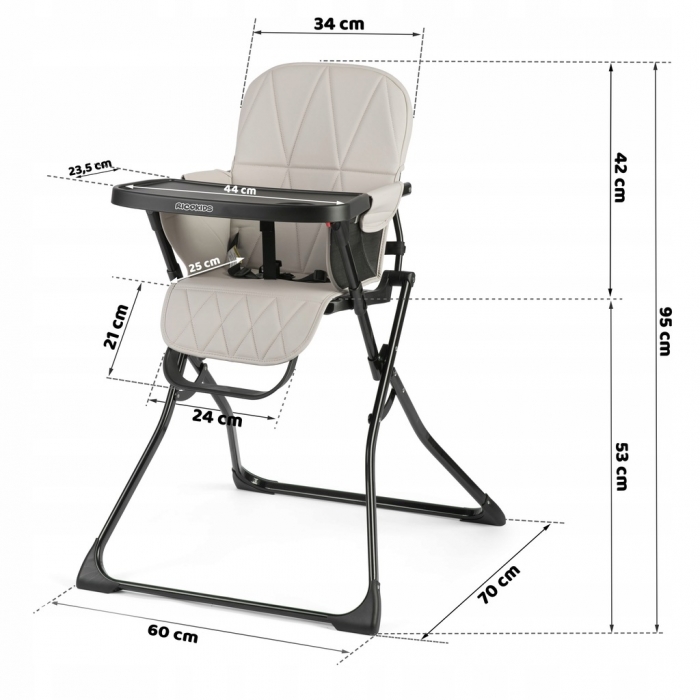 Scaun de masă Ricokids Nuco Negru-Gri - imagine 7