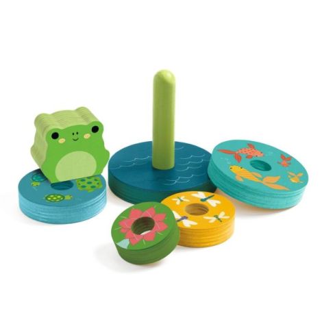 Puzzle lemn Djeco stivuit broască 18m+ - imagine 3