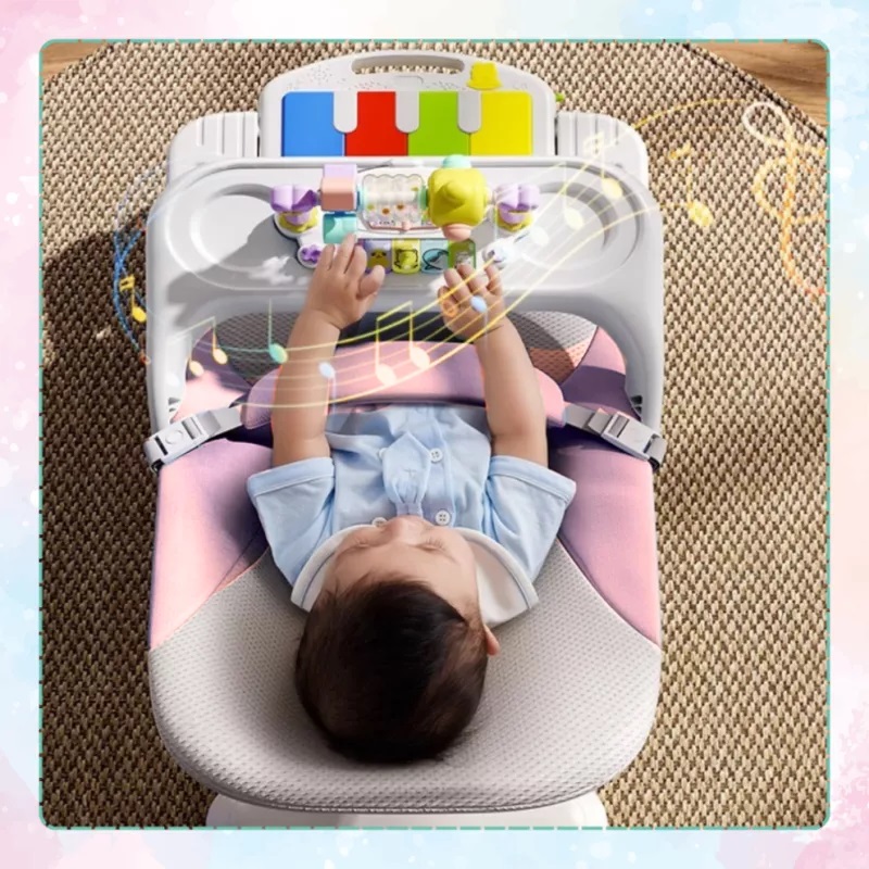 Balansoar NiceKids pliabil cu pian, Pink - imagine 5