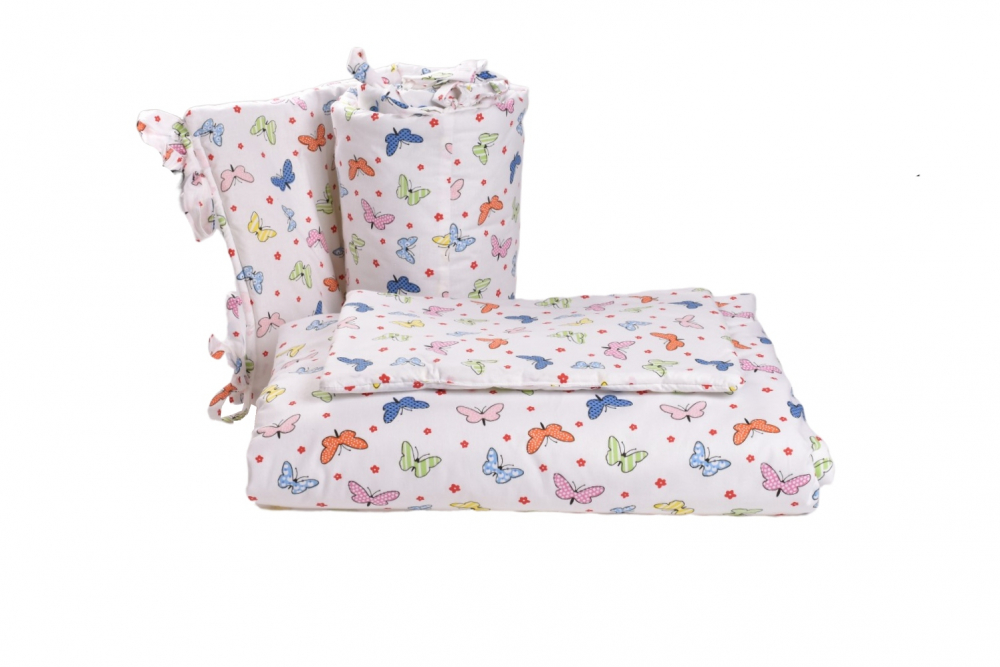 Set Lenjerie Patut Fluturasi 100% Bumbac - Paturica Fermecata - imagine 2