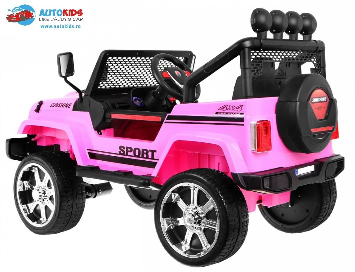 Mașinuță Electrică NEW RAPTOR 4x4 EVA Roz - imagine 4